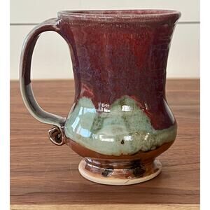 Handmade Ceramic Mug By Stephen Bennett - Gradient Design With Unique Handle